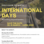 Permalink to: International Days are cancelled